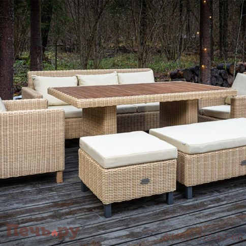 Стол прямоугольный Gardeck Mokka Bella с деревянной столешницей, соломенный фото 9