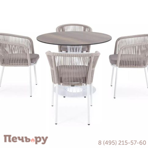 Обеденная группа на 4 персоны 4SiS Диего, круглый стол "дуб", цвет бежевый фото 11