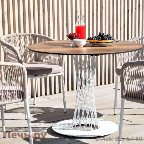 Обеденная группа на 4 персоны 4SiS Диего, круглый стол "дуб", цвет бежевый фото 2