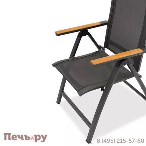 Обеденный комплект Brafritid Lyon-Andy 280A+8R антрацит/натуральный, алюминий/тик фото 4