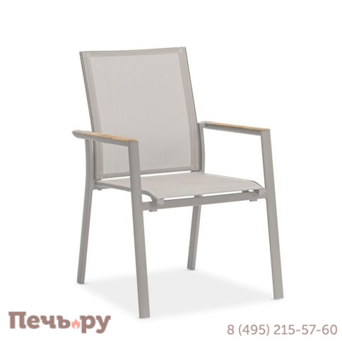 Обеденный комплект Brafritid Lyon-Andy 280B+8N бежевый/натуральный, алюминий/тик фото 4