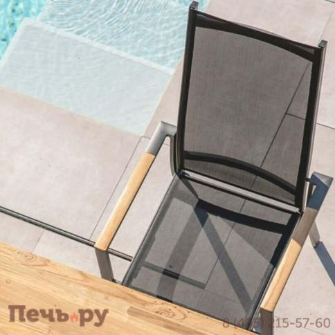 Обеденный комплект Brafritid Timra AL-N антрацит/натуральный, алюминий/тик фото 4