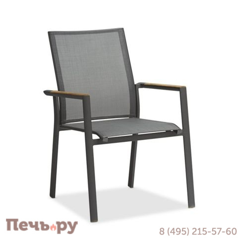 Обеденный комплект Brafritid Timra AL-N антрацит/натуральный, алюминий/тик фото 5