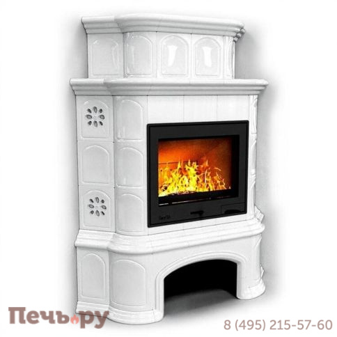 Облицовка камина КимрПечь Прованс с дровником двухъярусный угловой фото