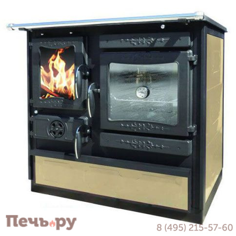 Отопительно варочная печь Guca Guliver с теплообменником cream фото 2