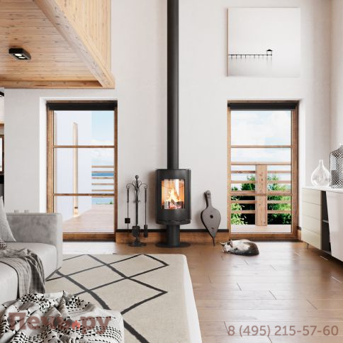 Печь камин Астов R1.0 N сталь (круглая задняя часть) фото 4