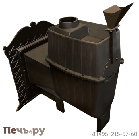 Печь-камин Березка Verona 50 3К-нерж, в каменной облицовке+облицовка дымохода 500 мм фото 4