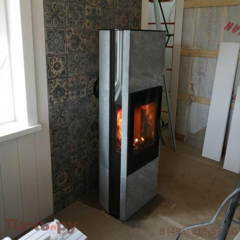 Печь камин Contura 35T:1 чугунная дверца, верхняя панель из стекла фото 12