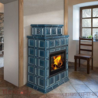 Печь-камин Hein Baracca OU керамика (с надстройкой) фото