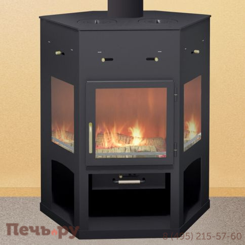 Печь-камин Мета Енисей с плитой фото