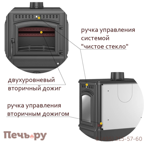 Печь-камин Везувий LV-12РS Антрацит фото 4