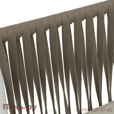 Правый модуль плетеный из роупа 4SiS Касабланка, каркас алюминий светло-серый (RAL7035) муар, роуп серо-коричневый 23мм, ткань бежевая 15052 фото 5