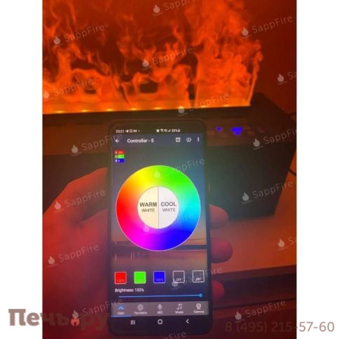 Премиальный паровой 3D электрокамин SappFire 1000 фото 10