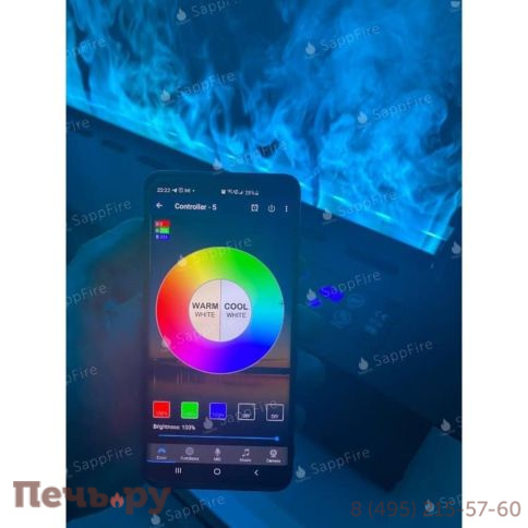 Премиальный паровой 3D электрокамин SappFire 1800 фото 9