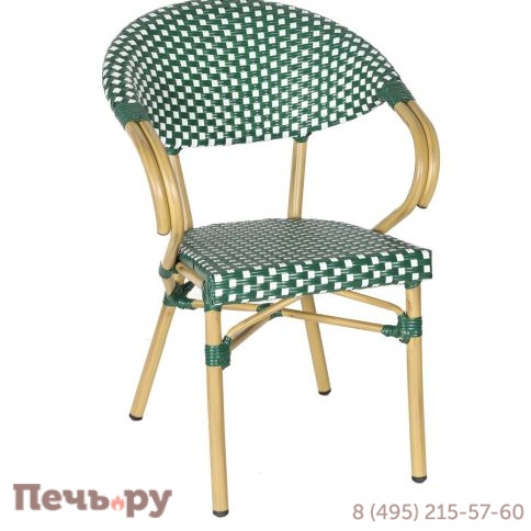 "Грас" плетеный стул из искусственного ротанга, цвет зеленый фото