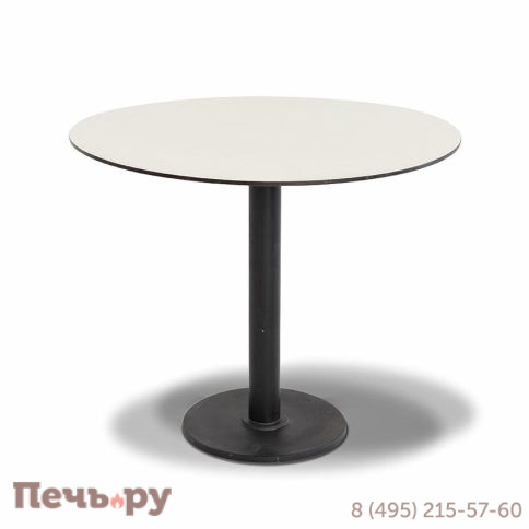"Каффе" стол из HPL круглый Ø70см, цвет "серый мрамор", подстолье стальное фото