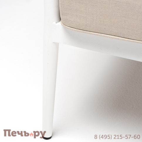 "Касабланка" диван 2-местный плетеный из роупа, каркас алюминий белый муар, роуп бежевый 20мм, ткань бежевая 15052 фото 10