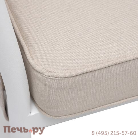 "Касабланка" диван 2-местный плетеный из роупа, каркас алюминий белый муар, роуп бежевый 20мм, ткань бежевая 15052 фото 9