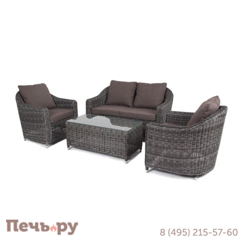 "Кон Панна" лаунж-зона из искусственного ротанга, цвет графит фото