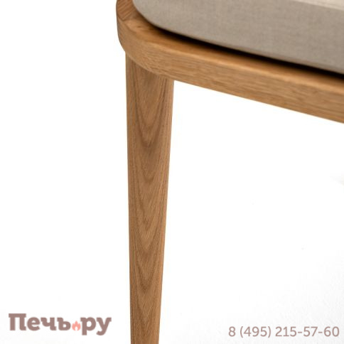 "Лион" стул плетеный из роупа, основание дуб, роуп бежевый круглый, ткань бежевая фото 9