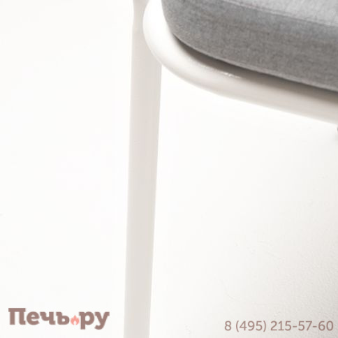 "Марсель" стул плетеный из роупа, каркас алюминий светло-серый (RAL7035) муар, роуп бирюзовый круглый, ткань светло-серая фото 7