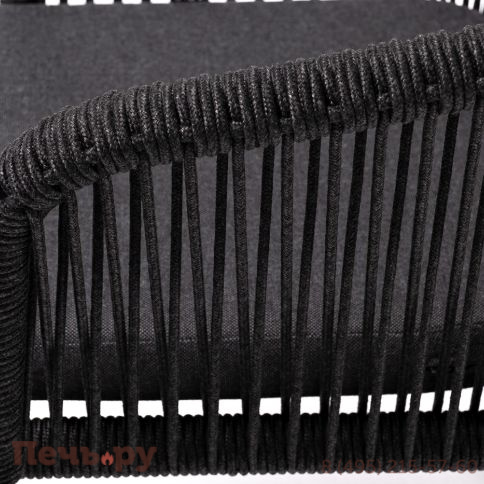 "Марсель" стул плетеный из роупа, каркас алюминий темно-серый (RAL7024) муар, роуп темно-серый круглый, ткань темно-серая 027 фото 6