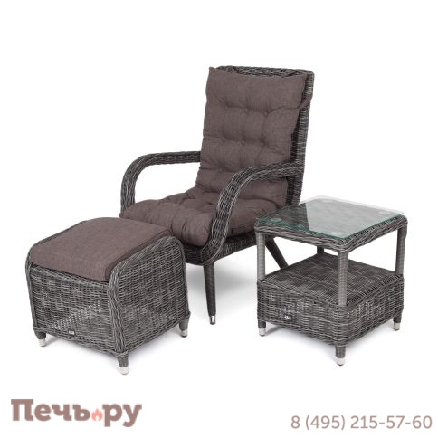 "Толедо" лаунж-зона из искусственного ротанга, цвет графит фото