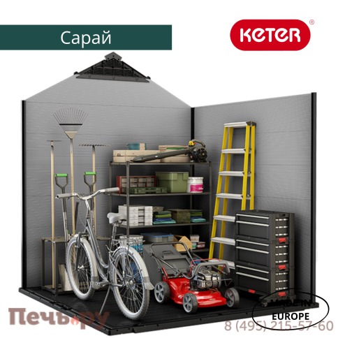 Сарай Keter "Премьер 757" (размеры 210 х 216 см) фото 3
