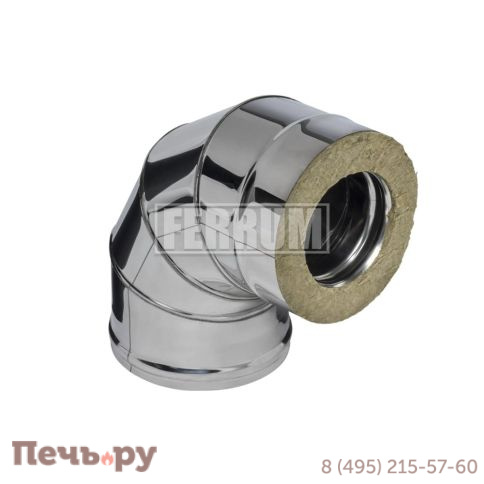 Сэндвич-колено 90° Феррум 115х200мм  (AISI 430 0,8 мм) Уцененный фото