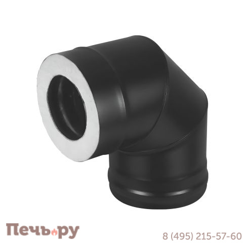 Сэндвич колено 90* Везувий Black Keralux (AISI 430/1.0мм+0.5 мм) 3 секции фото