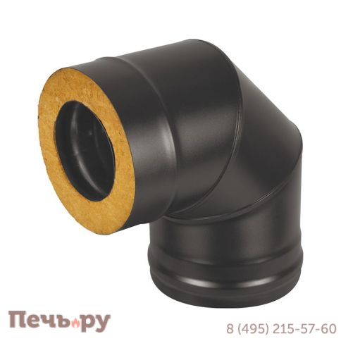 Сэндвич-колено Везувий Black (AISI 430/0,8мм) 90* 3 секции фото