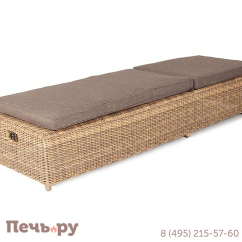 Шезлонг 4SiS Рим с подушкой, цвет соломенный фото 2