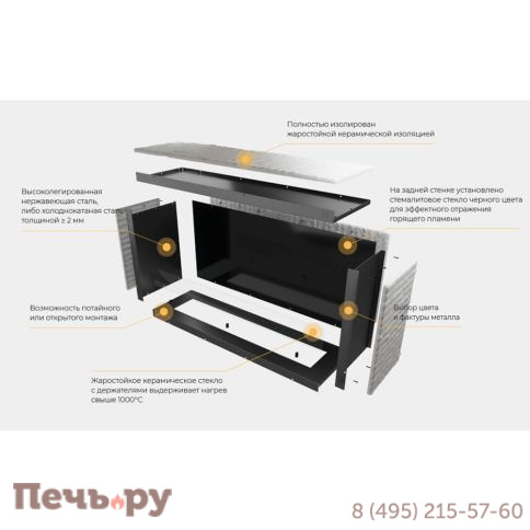 Сквозной короб для биокамина Airtone Frame 1200 фото 4