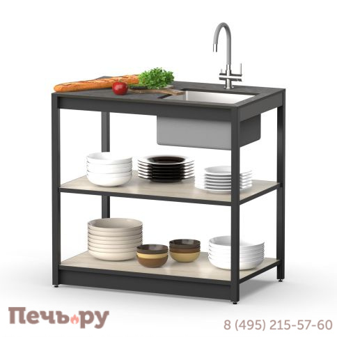 Стол разделочный Cronon с мойкой Lounge B-02S-R, 90 см фото 3