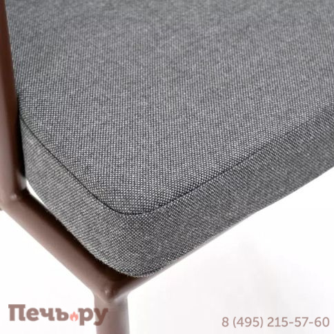 Стул плетеный из 4SiS Диего, каркас из стали коричневый (RAL8016) муар, роуп коричневый круглый, ткань темно-серая 027 фото 8