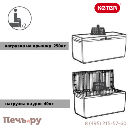 Сундук Gardeck Keter Спрингвуд (SPRINGWOOD STORAGE BOX) 305л, коричневый фото 9
