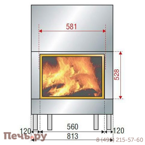 Топка каминная Axis F 800 simple face фото 2
