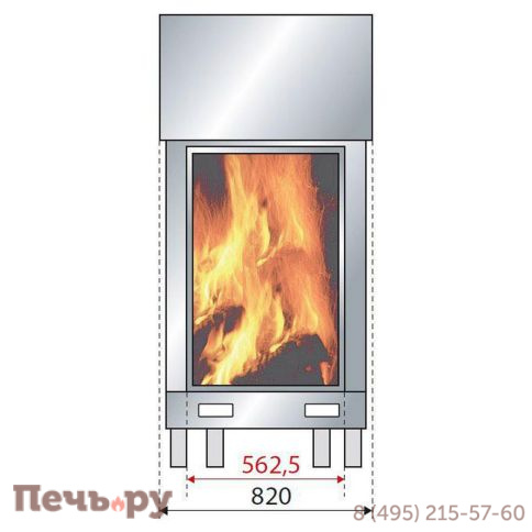 Топка каминная Axis Zénith 800 simple face WS Black BN2 KOA фото 2