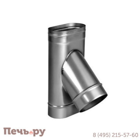 Тройник Вулкан VOR 45° 100x200 с патрубком D 180 (AISI 321 0.5мм) фото