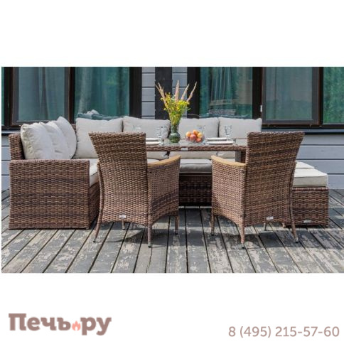 Угловой комплект Royal Family Zorro Wood Double коричневого цвета фото