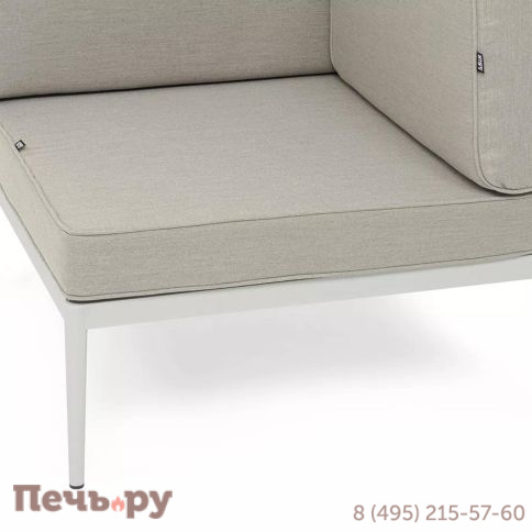 Угловой модуль плетеный из 4SiS Касабланка, каркас алюминий светло-серый (RAL7035) муар, роуп серо-коричневый 23мм, ткань бежевая 15052 фото 5