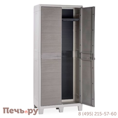 Уличный шкаф Gardeck 2х дверный глубокий Woodys XL (3 полки), светло-серый фото 5