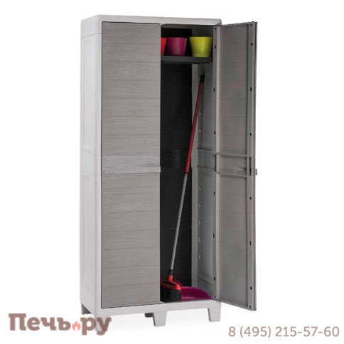 Уличный шкаф Gardeck 2х дверный глубокий Woodys XL (3 полки), светло-серый фото 6