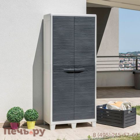 Уличный шкаф Gardeck 2х дверный глубокий Woodys XL (4 полки), антрацит фото 12