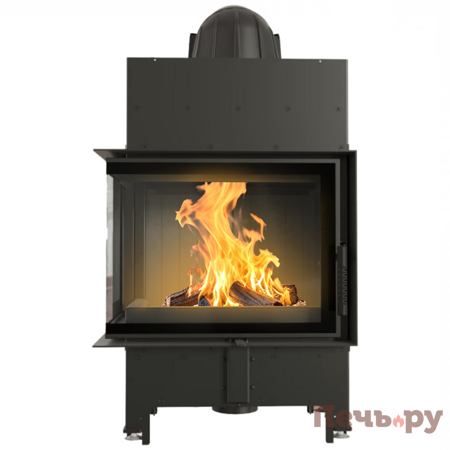 Каминная топка Kratki Pro Floki L/P/BS черная футеровка видео