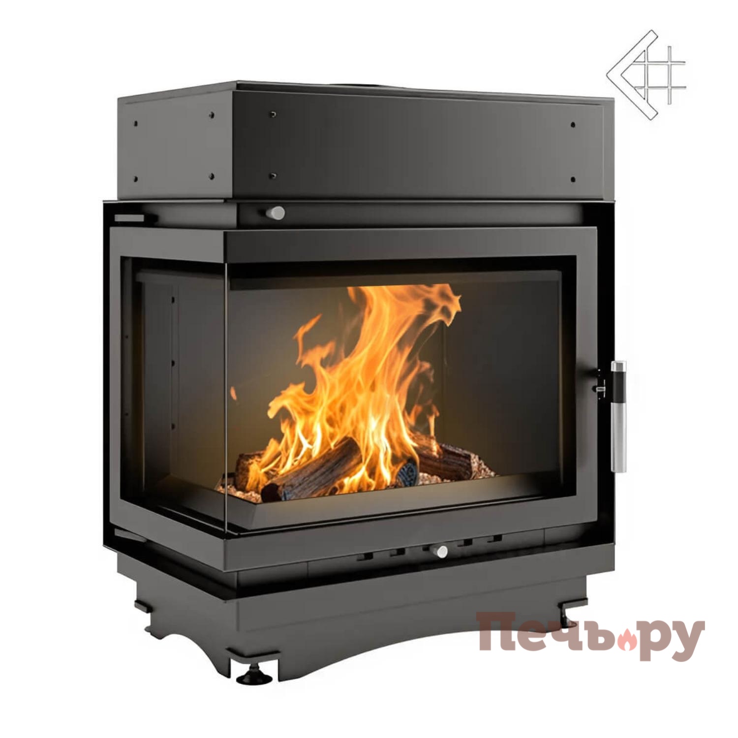 Каминная топка Kratki Maja/PW/BL/12/BS/W (угловое стекло слева/справа, змеевик) видео