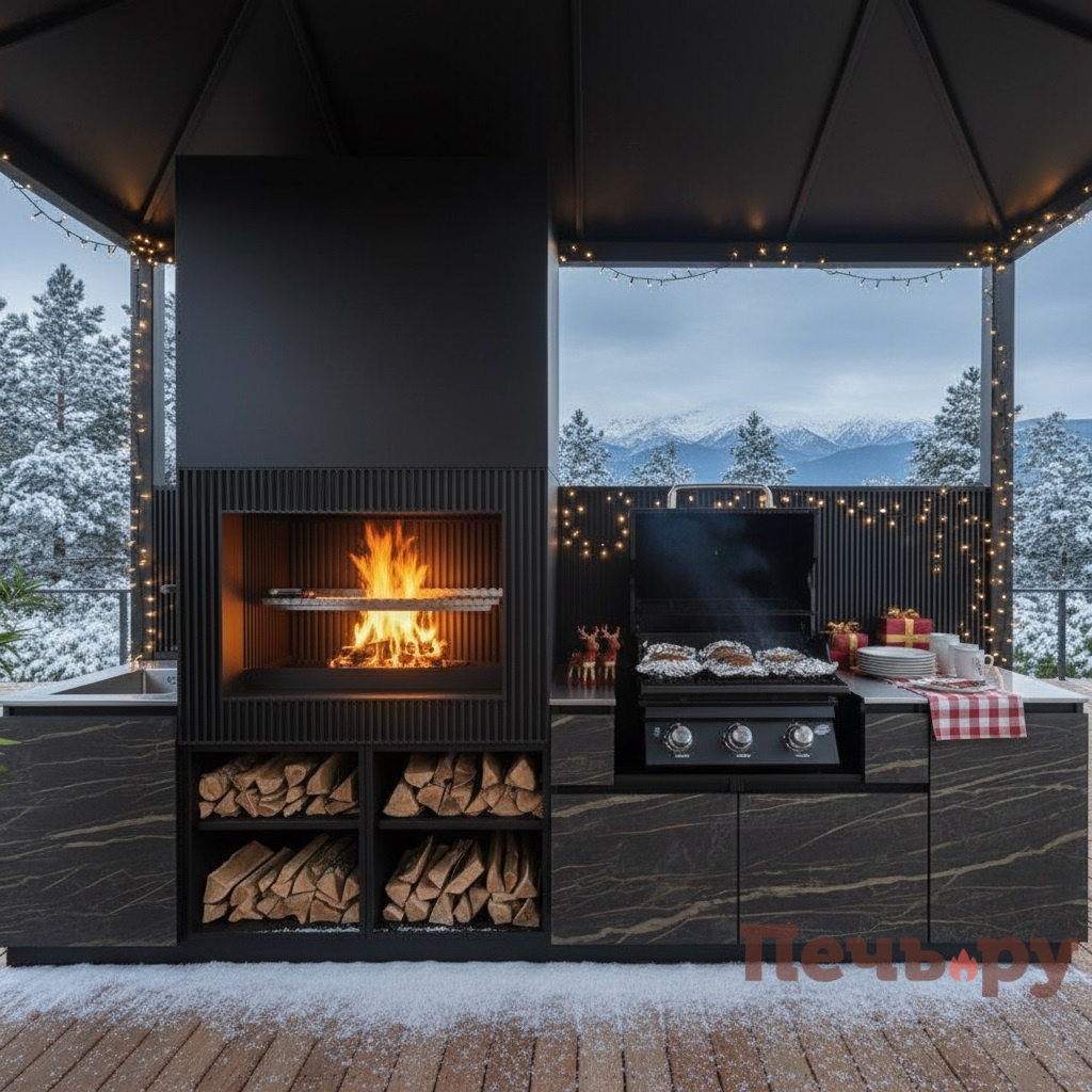 Уличная гриль кухня Астов по индивидуальным размерам видео