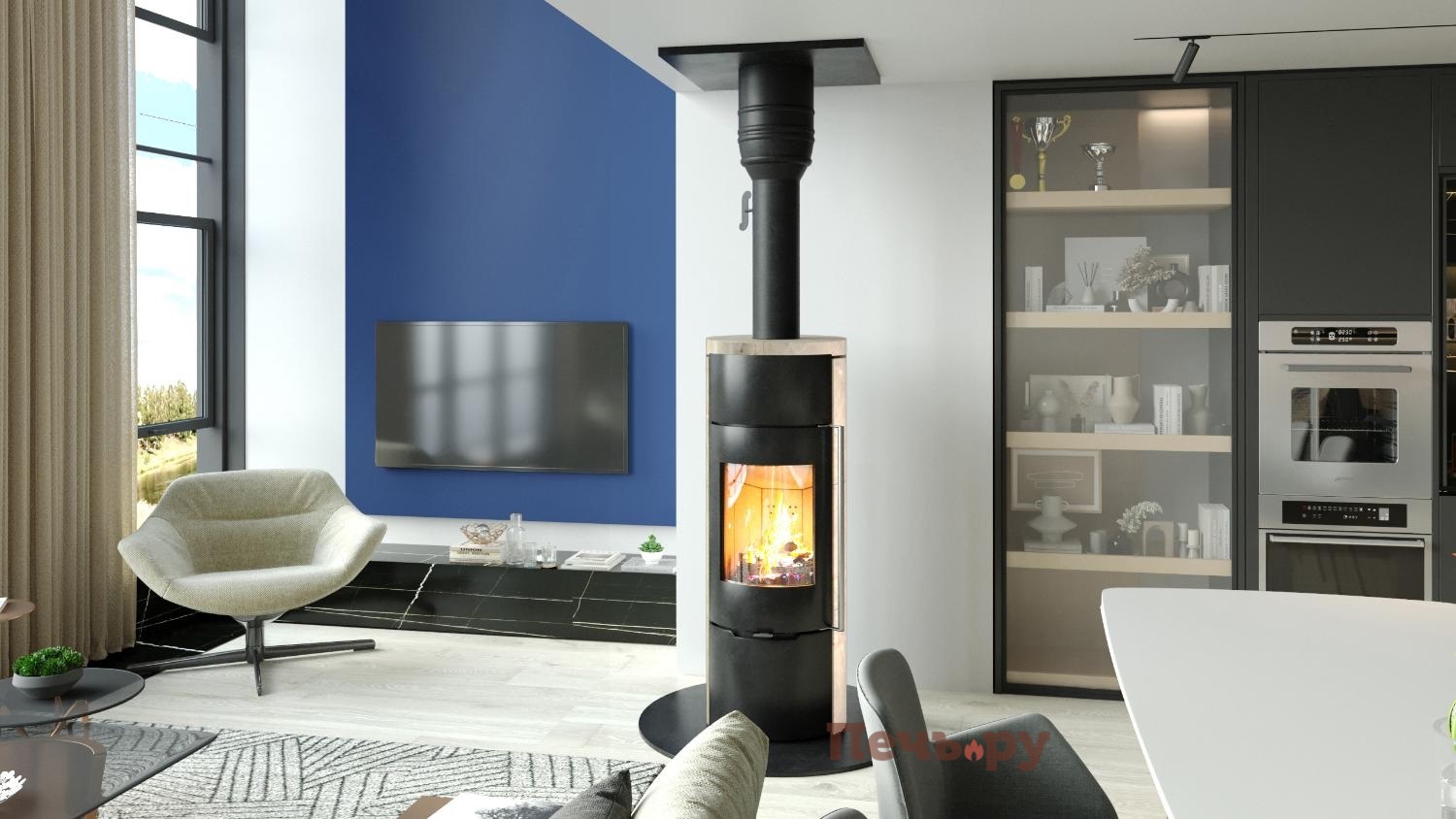 Печь камин Астов R1.0 L K видео