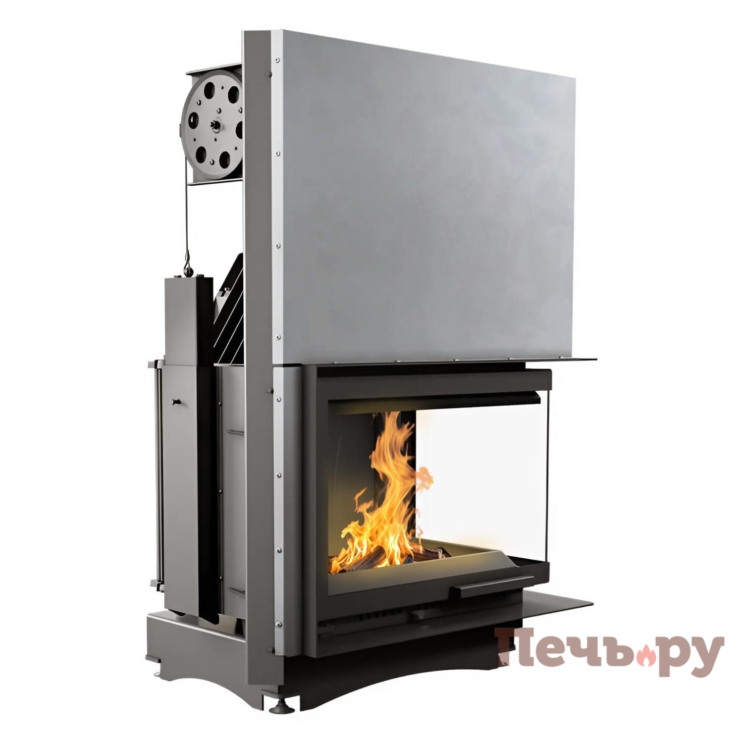 Каминная топка Kratki Zuzia/P/BS/G (угловое стекло справа,гильотина) видео