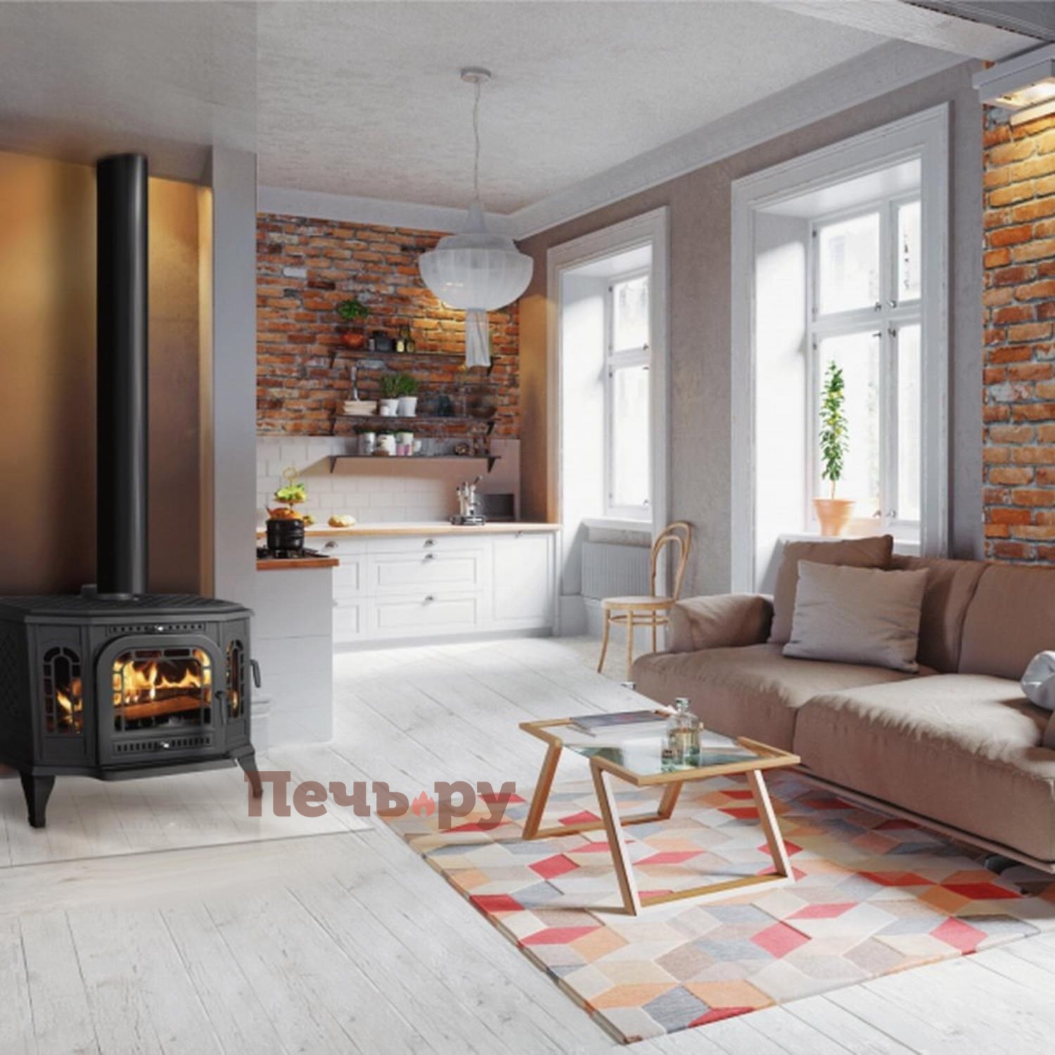 Печь камин Kaw-Met P7 10.5 kW LB Eko видео